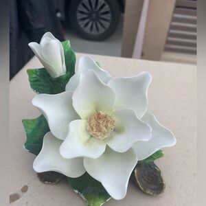 White Gardenia Flower porcelain figurine